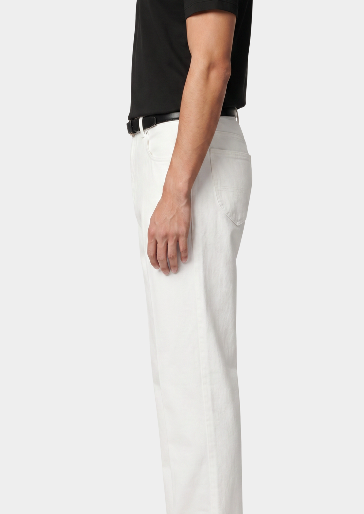 Essential White Straight Leg Denim Trousers | Apuro