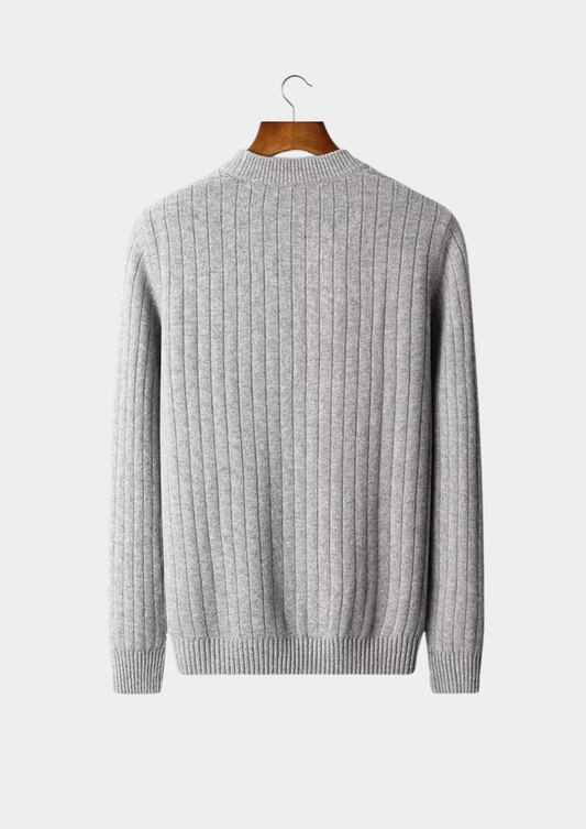 Pure Extra-Fine Merino Wool Herringbone Crewneck | Apuro