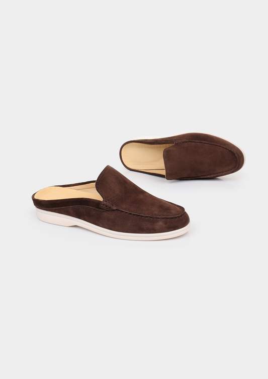 Coffee Marina Suede Slipper | Apuro