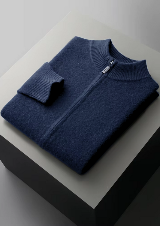 Pure Extra-Fine Merino Wool Navy Blue Luzzo Set | Apuro