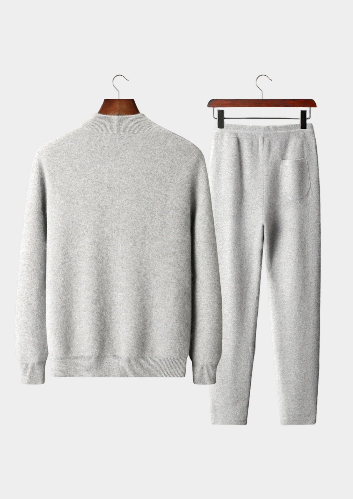 Premium Cashmere Light Gray Denis Leisure Set | Apuro