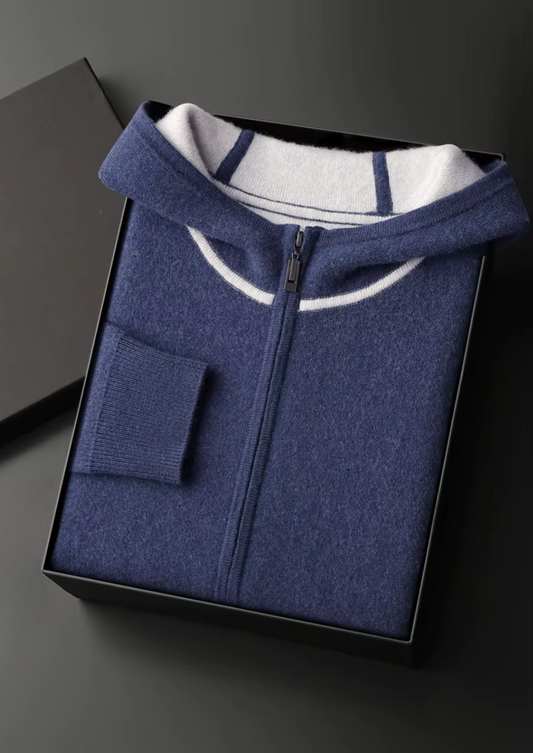 Premium Cashmere Navy Blue Milano Leisure Set | Apuro