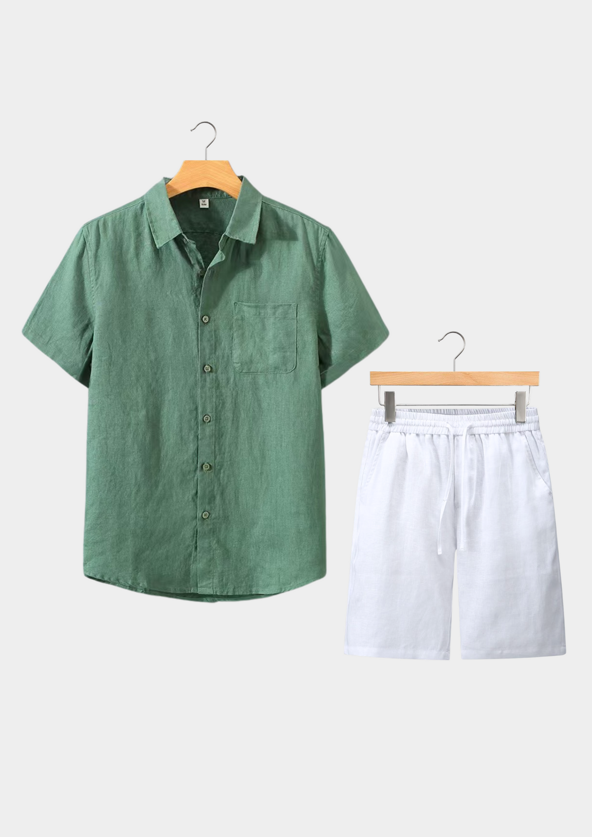 Dolcevita Shortsleeve Summer Set - Green/white | Apuro