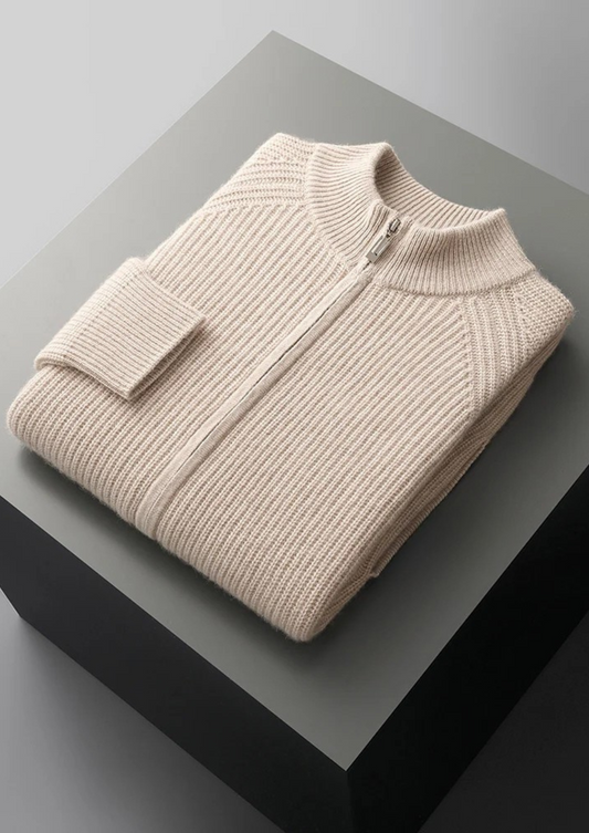 Premium Cashmere Ribbed Cardigan | Apuro