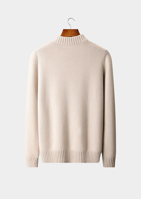 Pure Cashmere Off White Half Zip Sweater | Apuro