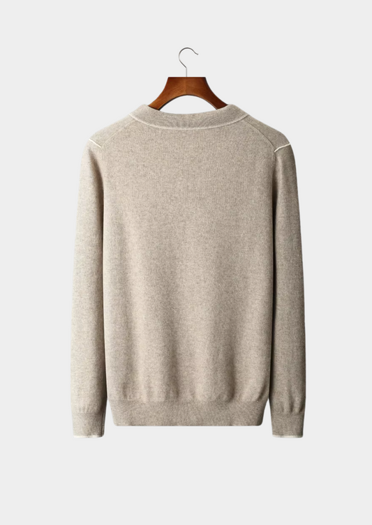 Premium Cashmere Two Tone Button Polo | Apuro