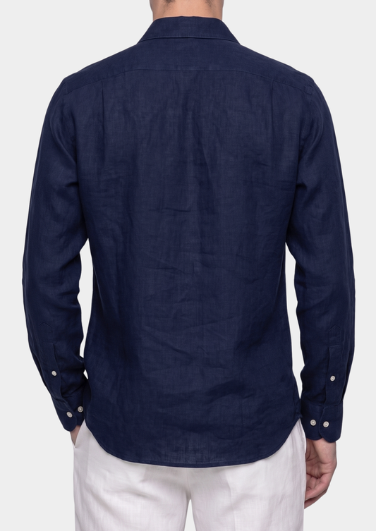 Amalfi Coastal Shirt - Navy Blue | Apuro