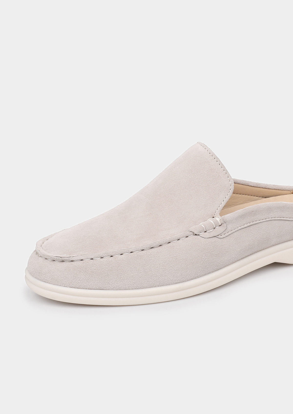 Light Gray Marina Suede Slipper | Apuro