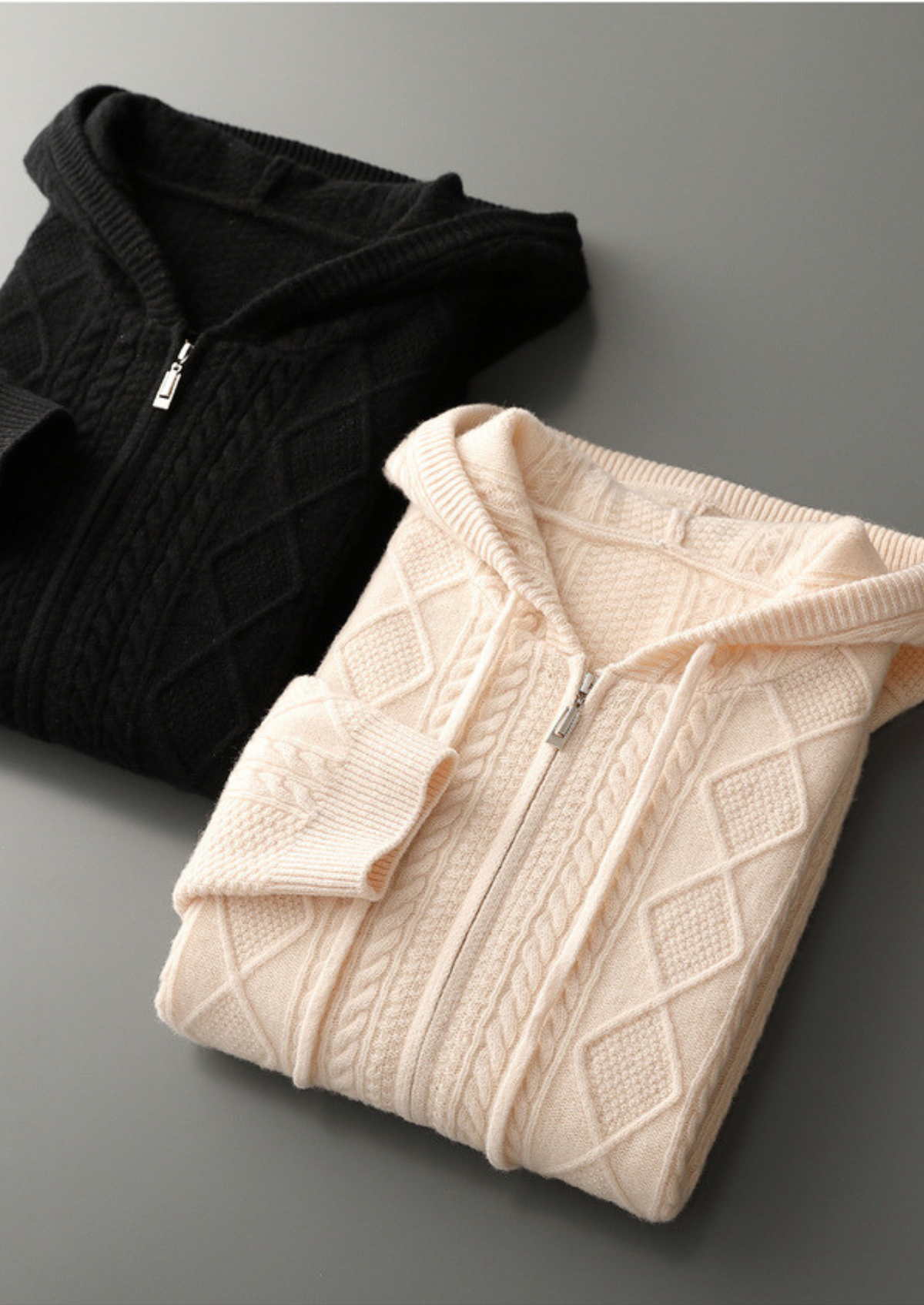 Pure Extra-Fine Merino Wool Wintertime Zipper Hoodie | Apuro
