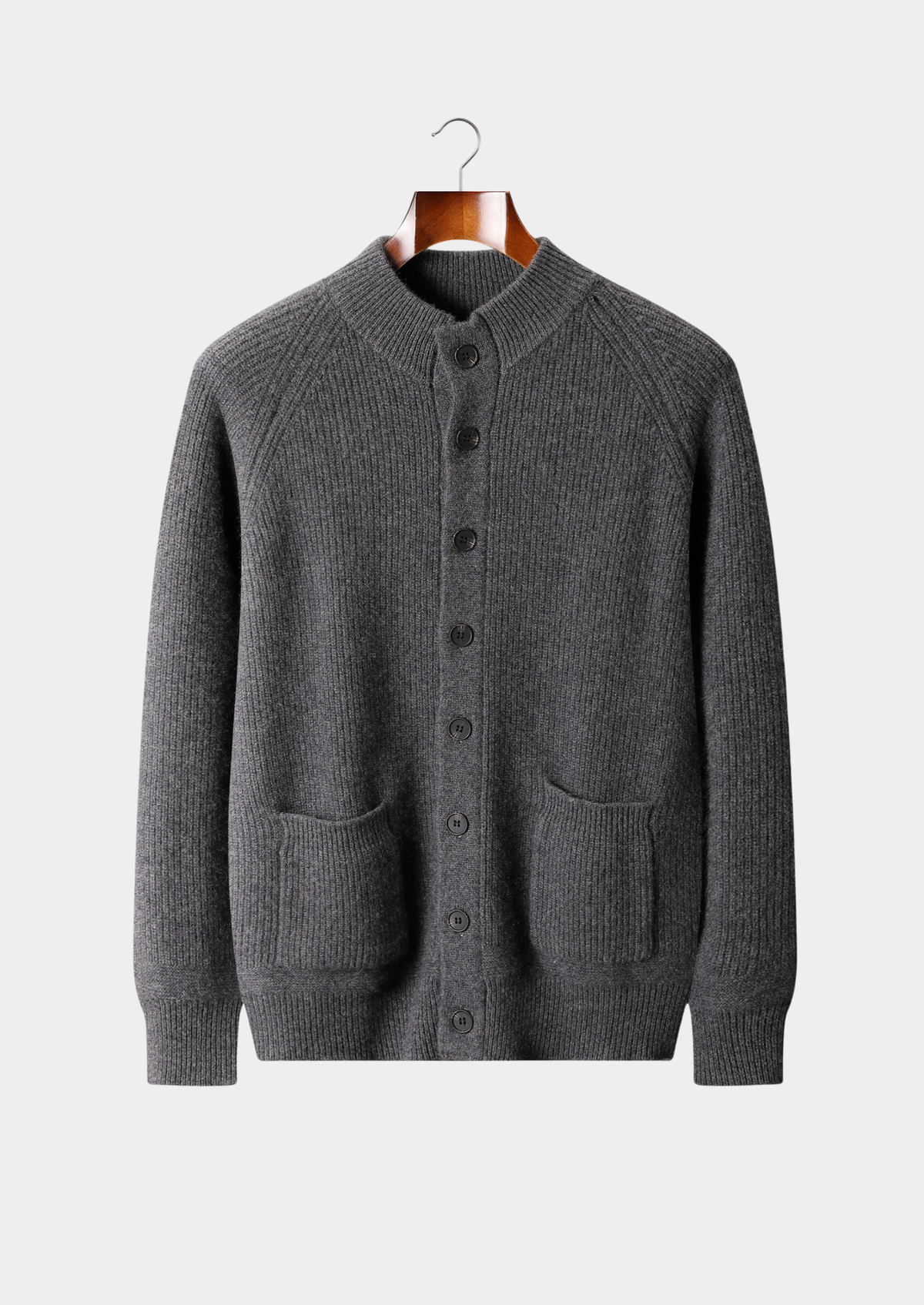 Pure Cashmere Dark Gray Button Overshirt | Apuro