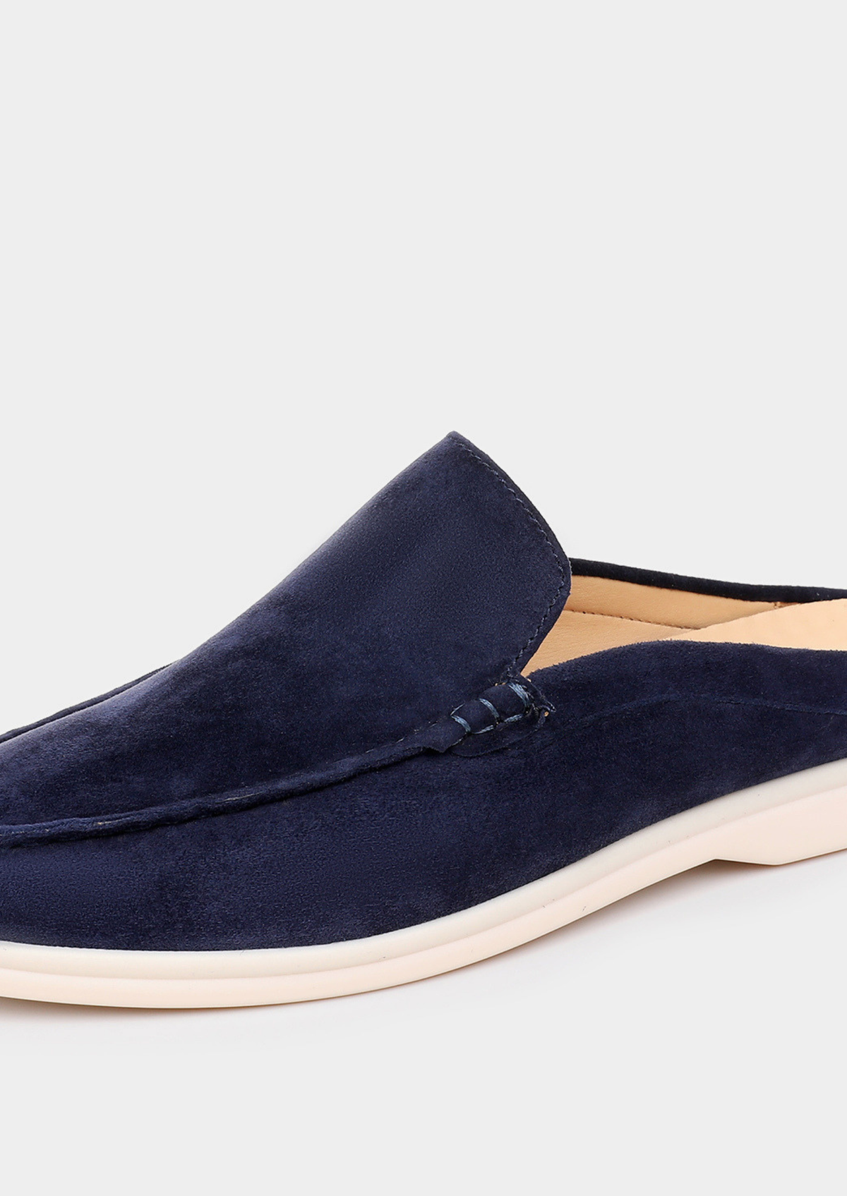 Navy Blue Marina Suede Slipper | Apuro