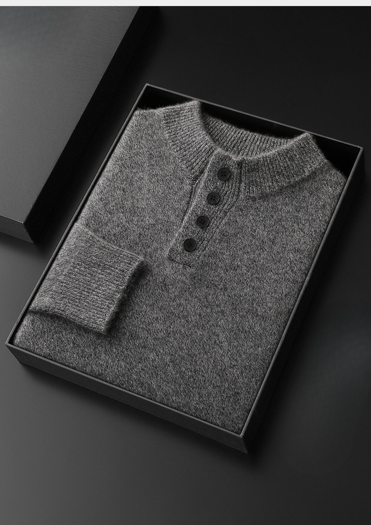 Pure Cashmere Light Gray Button Sweater | Apuro