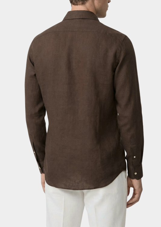 Portofino Coastal Shirt - Dark Brown | Apuro