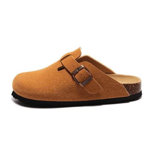 Apuro Suede Boston Clogs - Caramel
