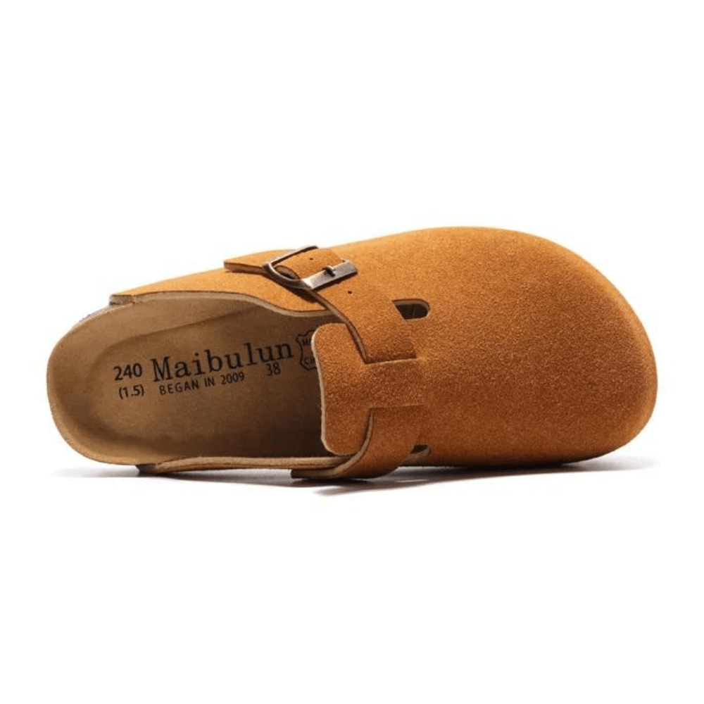 Apuro Suede Boston Clogs - Caramel