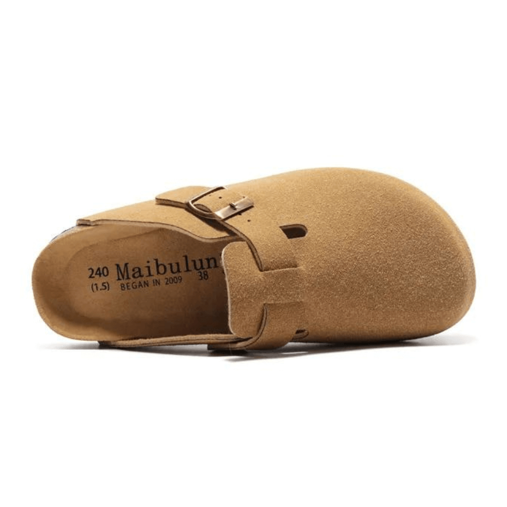 Apuro Suede Boston Clogs - Light Brown
