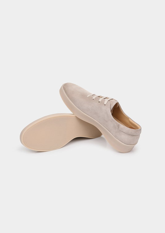 Light Gray Minimal Suede Sneakers | Apuro