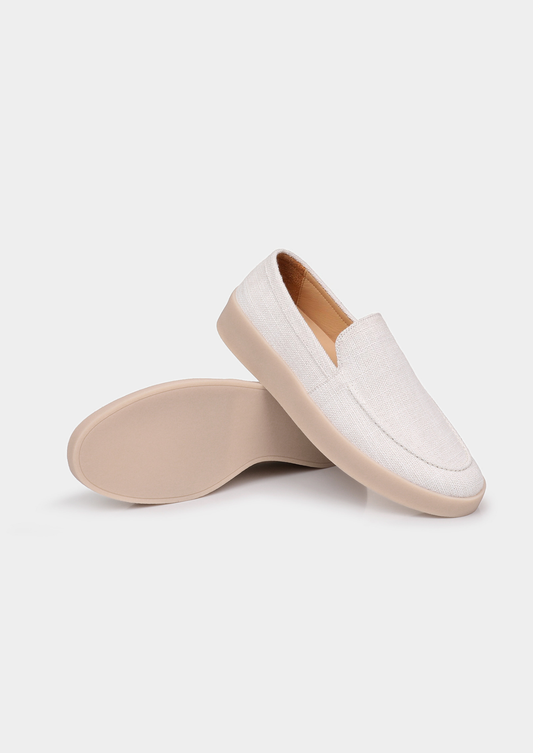 White Linen City Loafers | Apuro