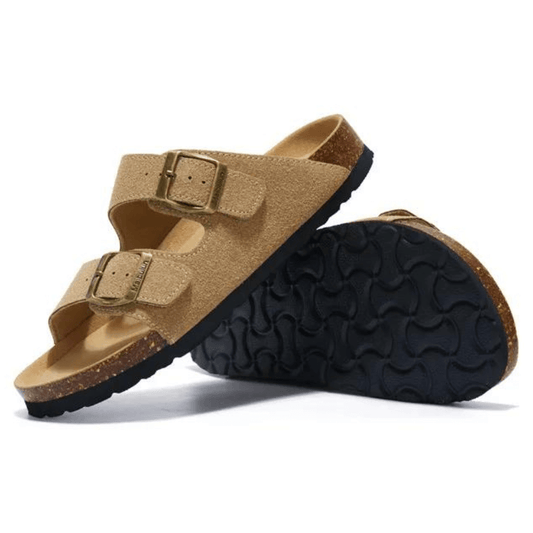 Maibulun Suede Arizona Sandals - Light Brown | Apuro