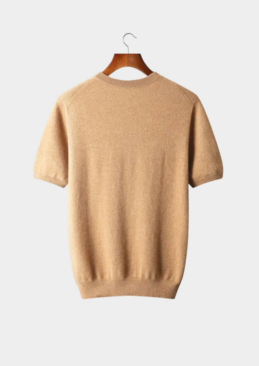 Premium Cashmere Classic Crewneck T-Shirt - Honey Mustard | Apuro