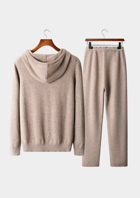 Pure Extra-Fine Merino Wool Beige Savro Set | Apuro