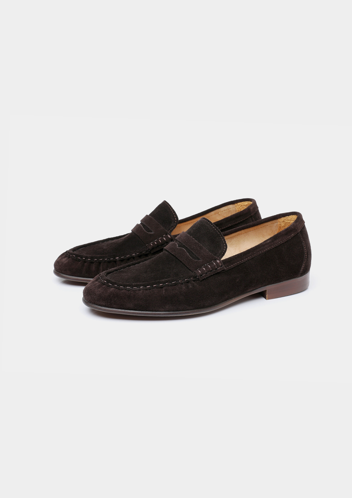 Coffee Classic Penny Suede Loafers | Apuro