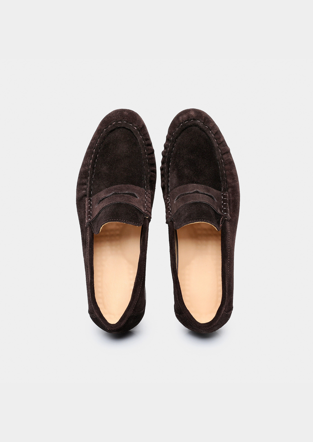 Coffee Classic Penny Suede Loafers | Apuro