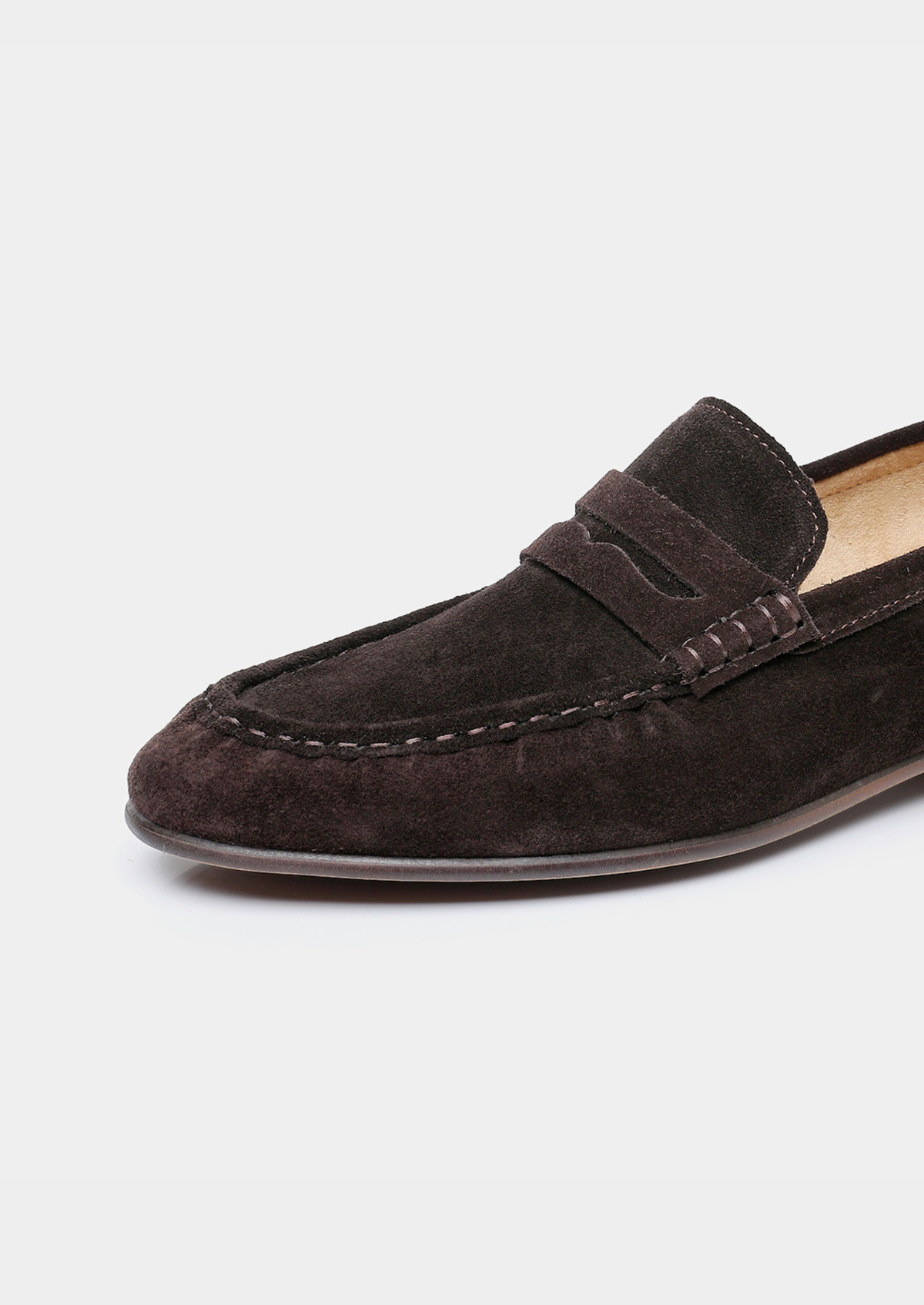 Coffee Classic Penny Suede Loafers | Apuro