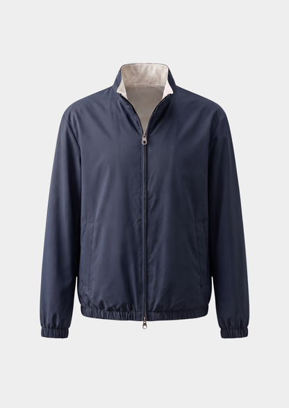 Navy Blue Technical Windbreaker Jacket | Apuro