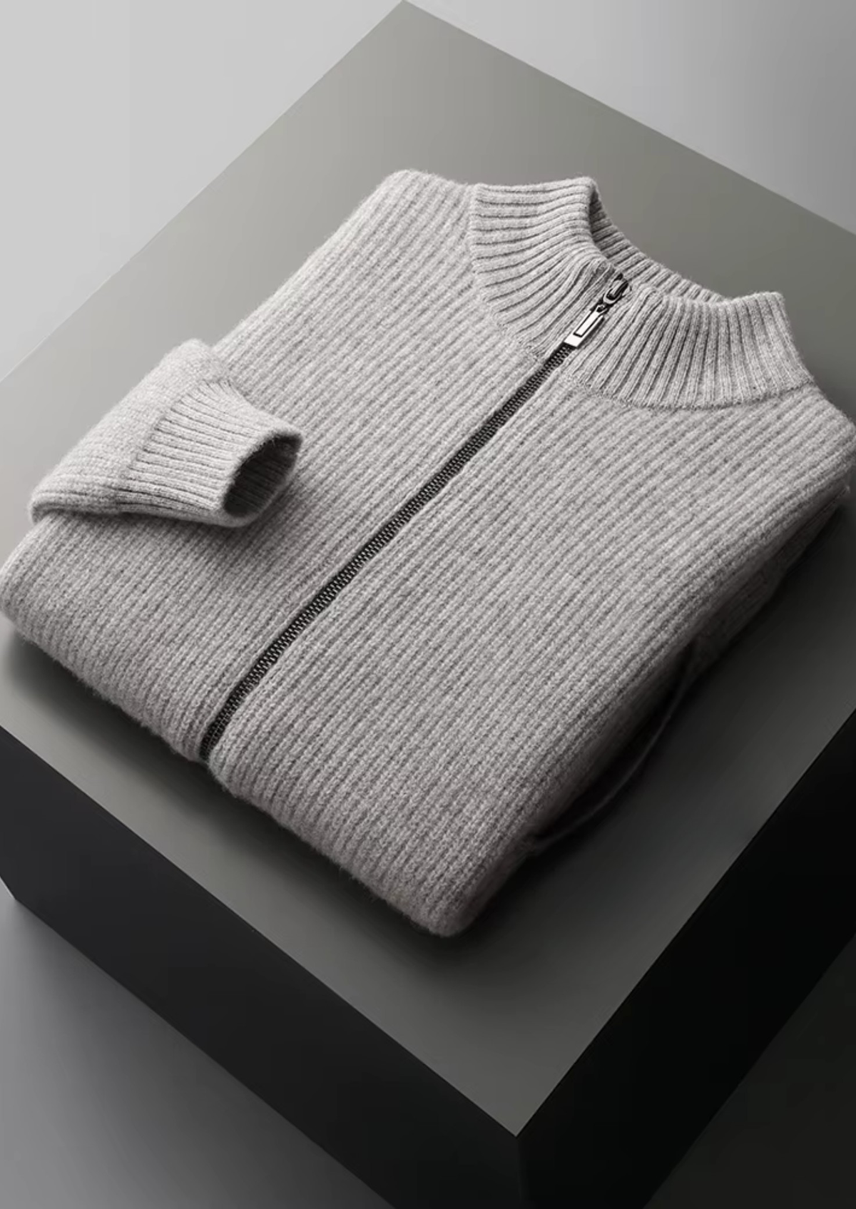 Pure Extra-Fine Merino Wool Ribbed Cardigan | Apuro