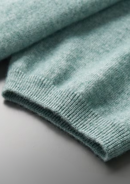 Premium Cashmere Classic Crewneck T-Shirt - Verdant Slate | Apuro