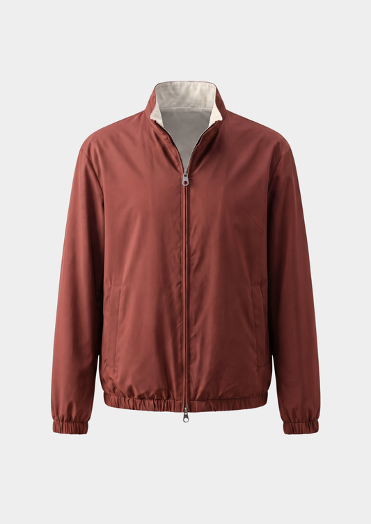 Brick Red Technical Windbreaker Jacket | Apuro