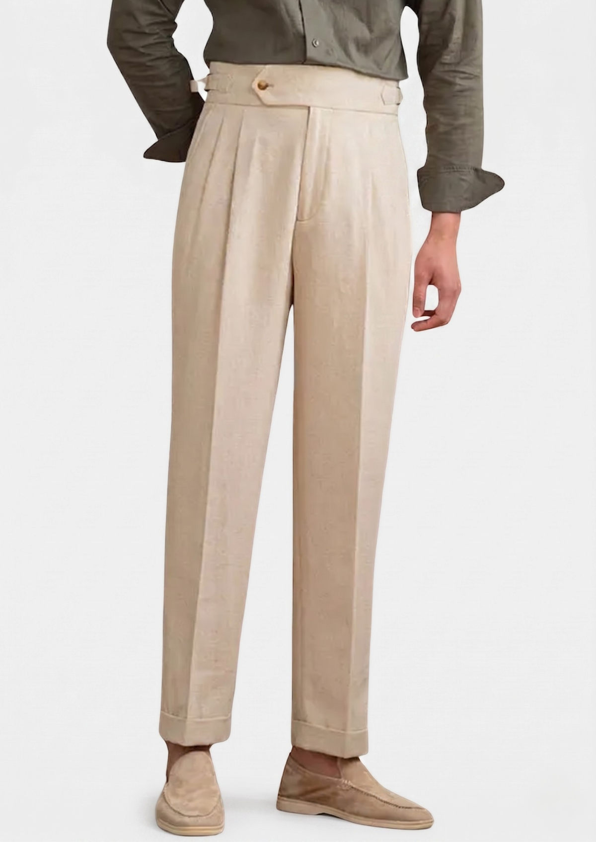 Apuro Pleated Coastal Trousers - Sand