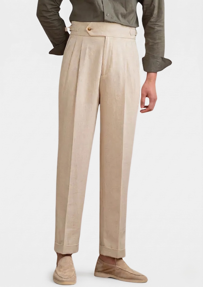 Apuro Pleated Coastal Trousers - Sand
