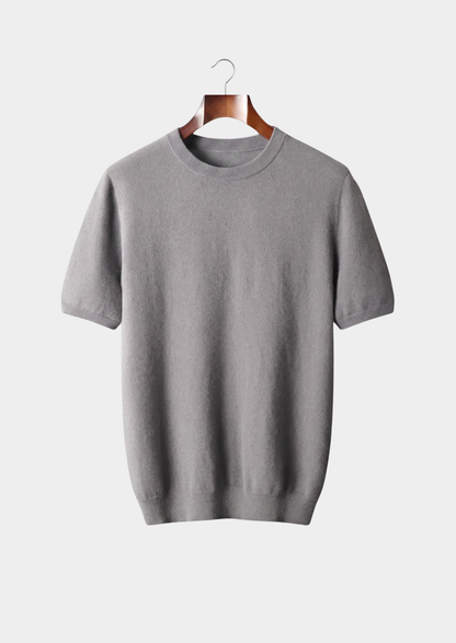 Premium Cashmere Classic Crewneck T-Shirt - Ashen Truffle | Apuro