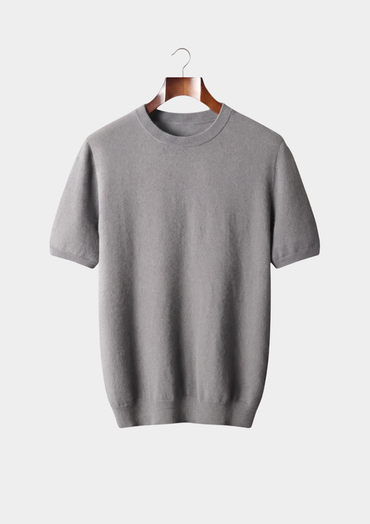 Premium Cashmere Classic Crewneck T-Shirt - Ashen Truffle | Apuro