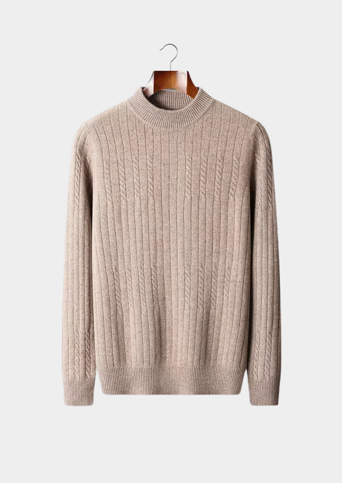 Pure Extra-Fine Merino Wool Rib Mockneck | Apuro