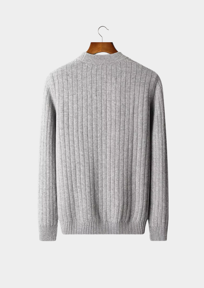Pure Extra-Fine Merino Wool Herringbone Crewneck | Apuro