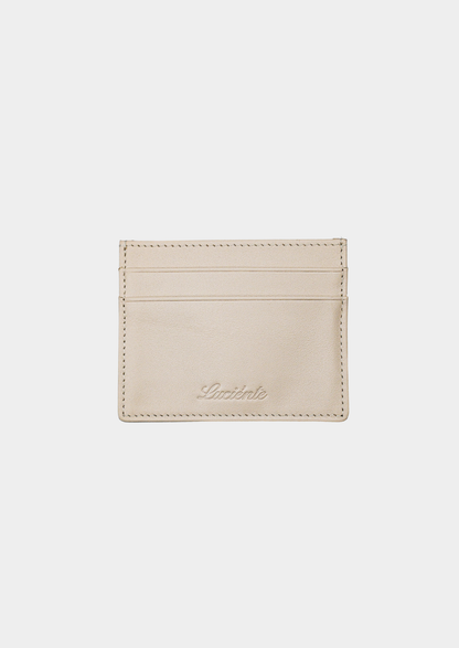 Essential Calfskin Leather Cardholder - Taupe | Apuro