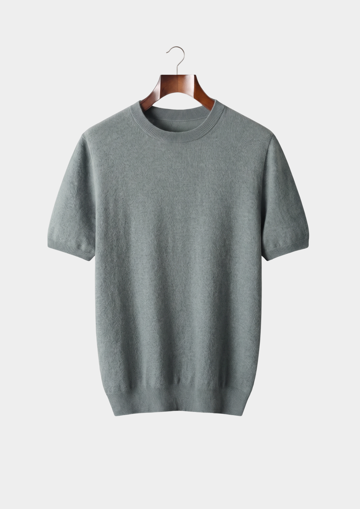 Premium Cashmere Classic Crewneck T-Shirt - Shadow Flint | Apuro