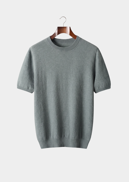 Premium Cashmere Classic Crewneck T-Shirt - Shadow Flint | Apuro