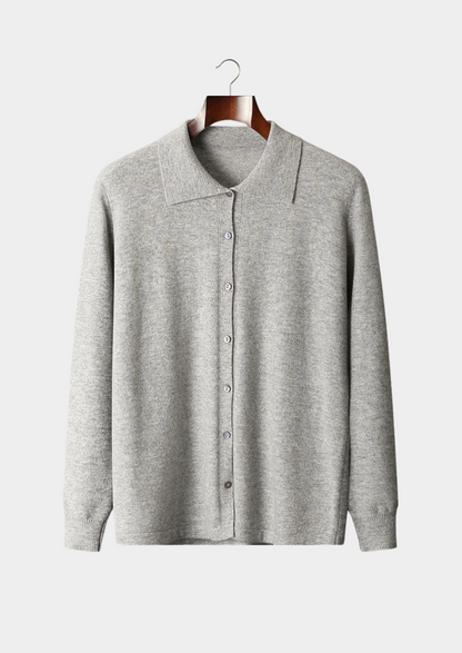 Pure Extra-Fine Merino Wool Polo Cardigan | Apuro