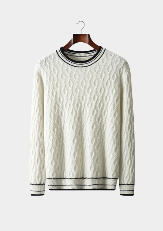 Pure Extra-Fine Merino Wool Jacquard Crewneck | Apuro
