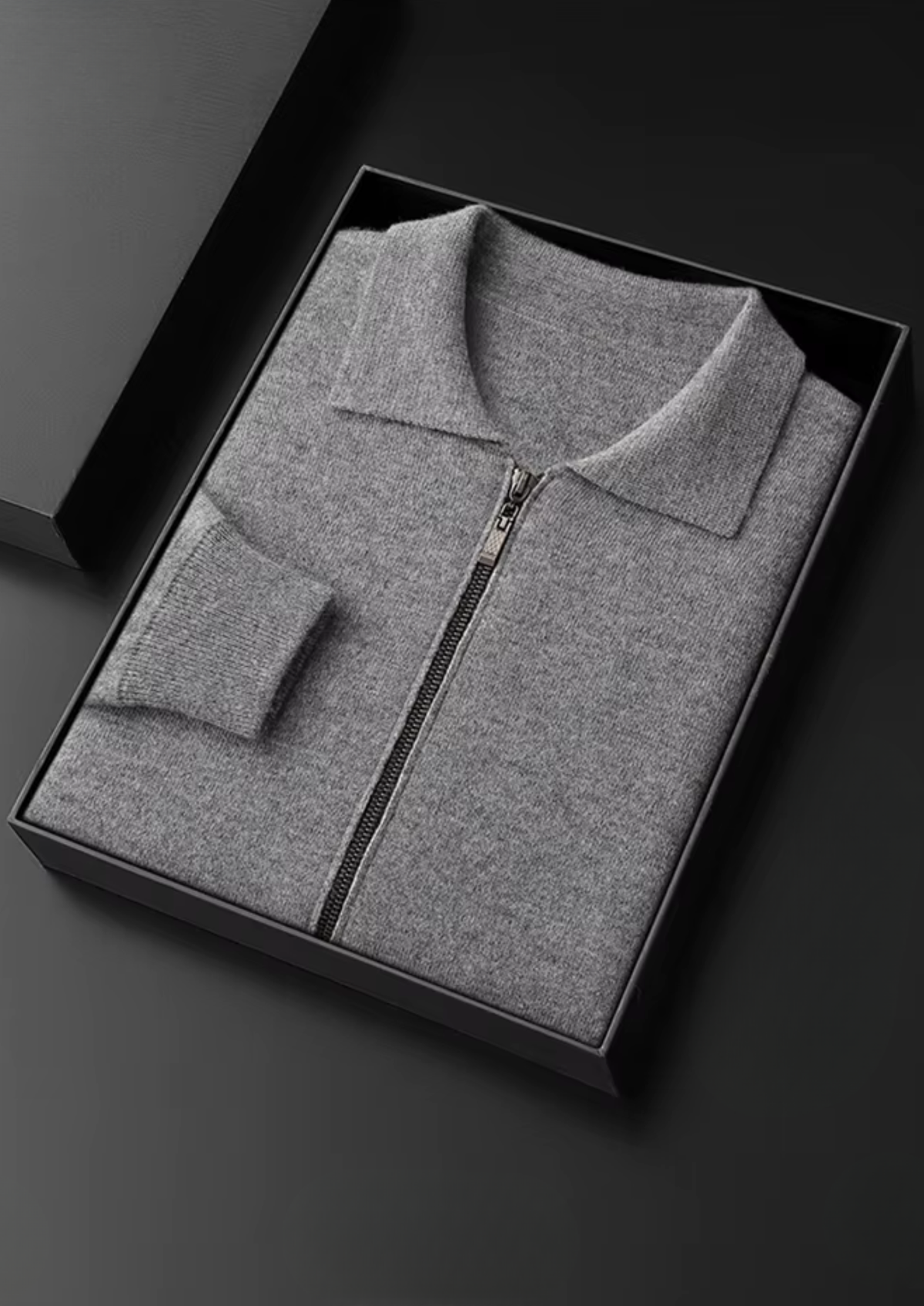 Pure Extra-Fine Merino Wool Polo Zip Cardigan | Apuro
