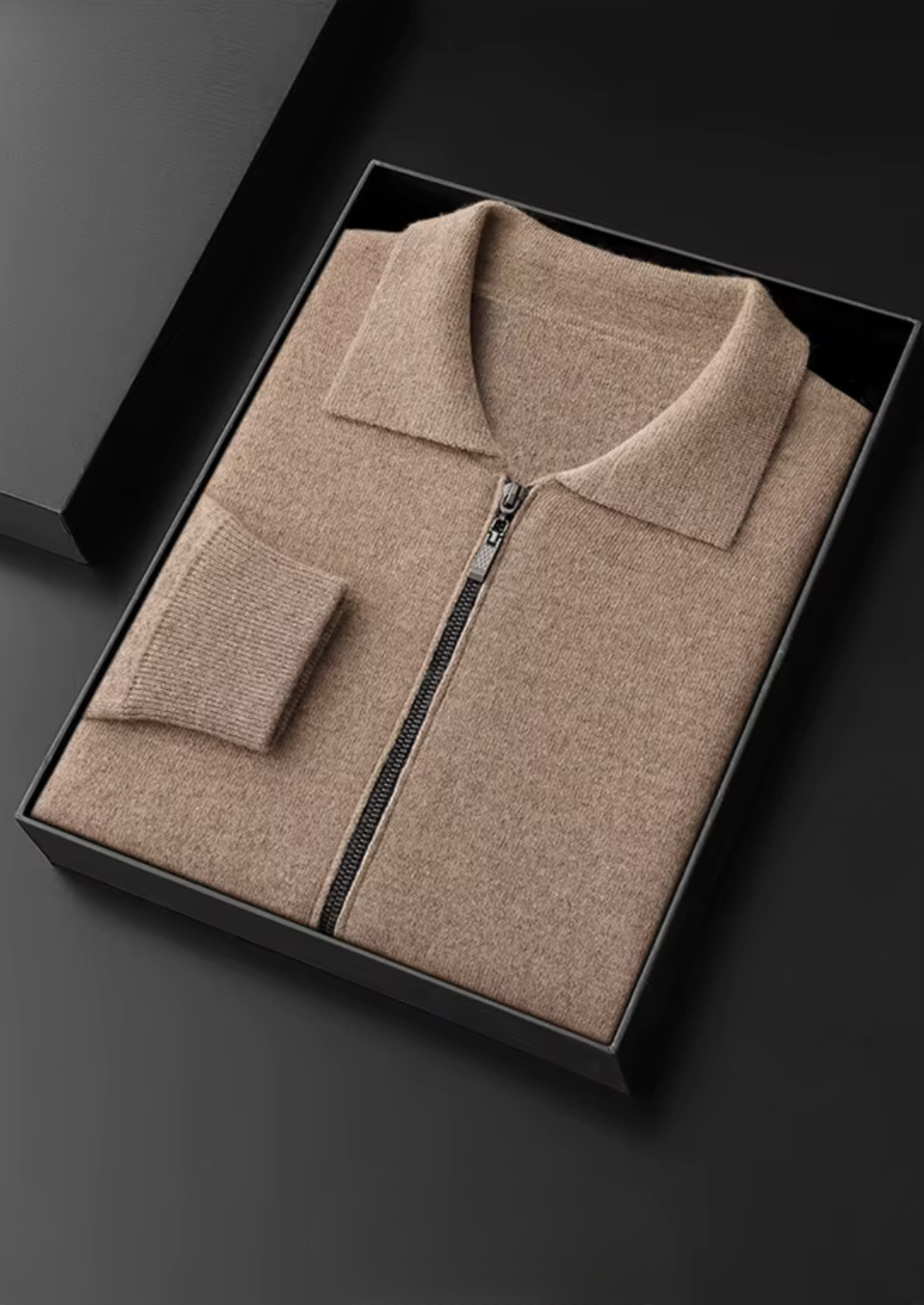 Pure Extra-Fine Merino Wool Polo Zip Cardigan | Apuro