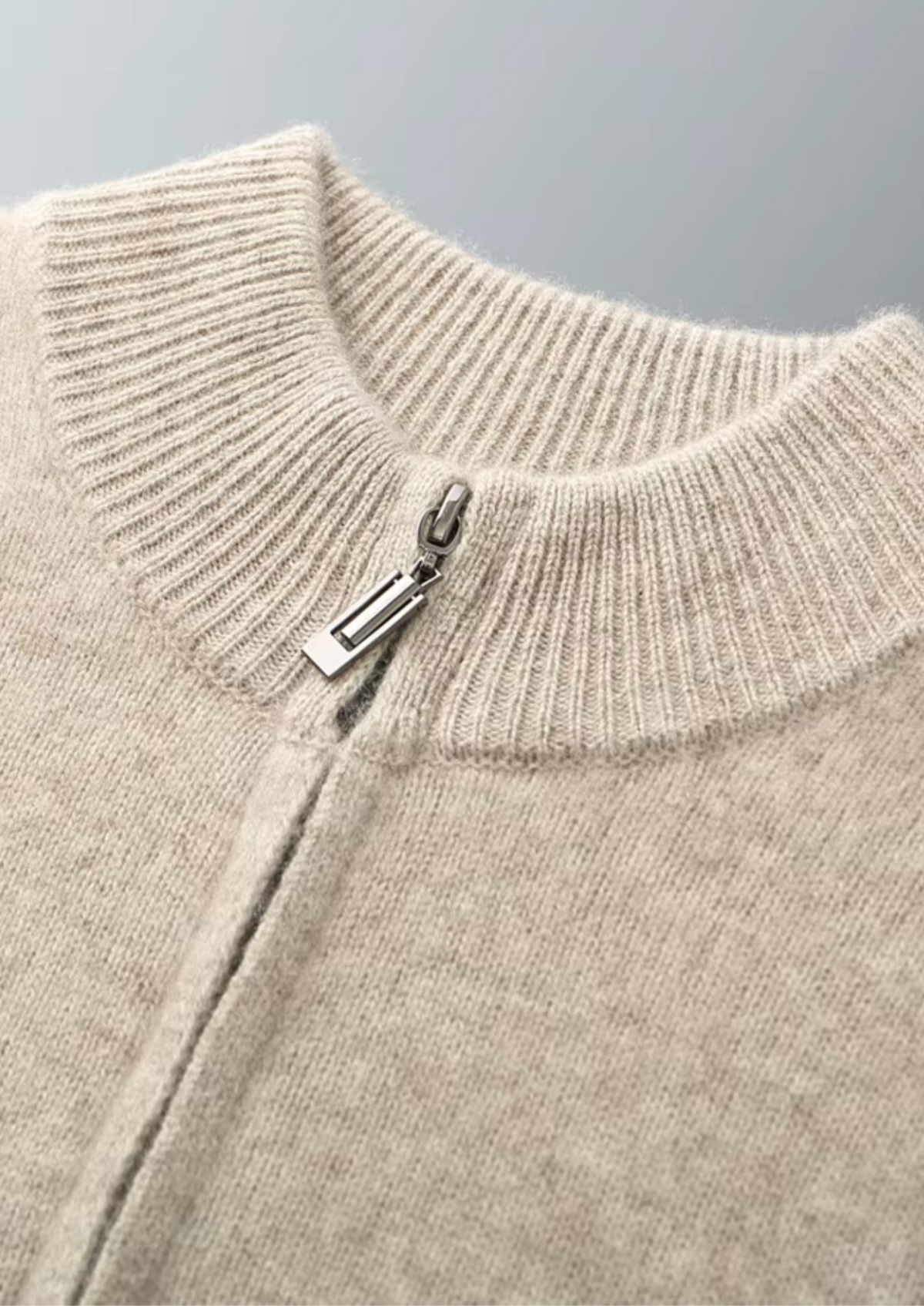Pure Extra-Fine Merino Wool Zipper Cardigan | Apuro
