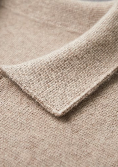 Pure Extra-Fine Merino Wool Zip Polo Cardigan | Apuro