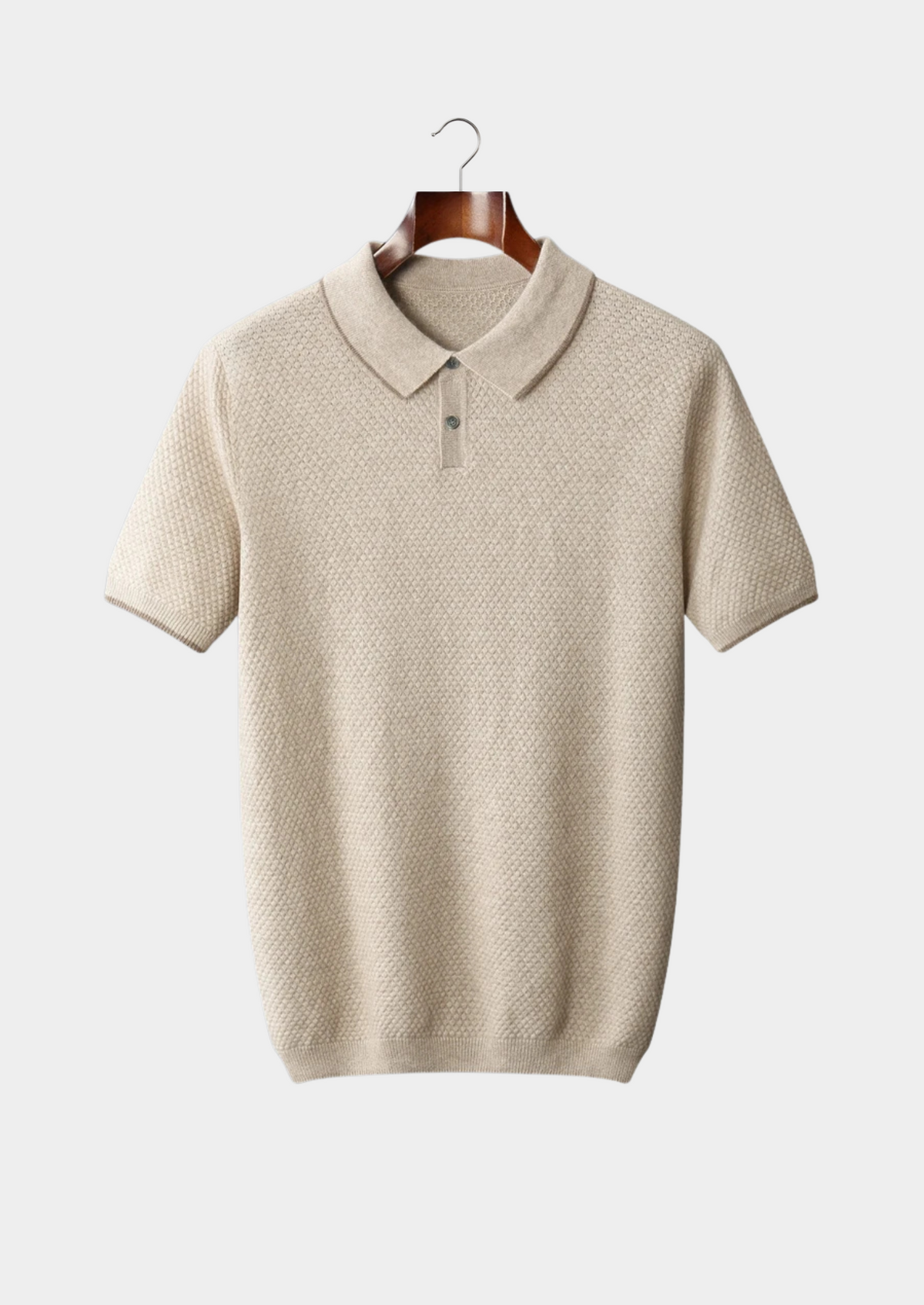 Premium Cashmere Ivory Two-Tone Polo | Apuro