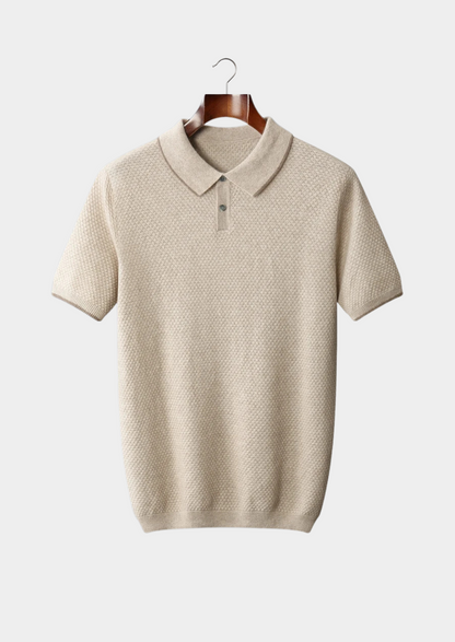 Premium Cashmere Ivory Two-Tone Polo | Apuro