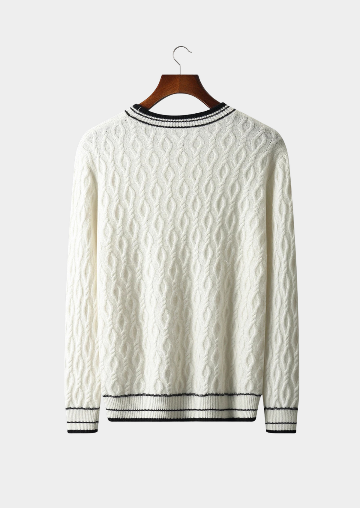 Pure Extra-Fine Merino Wool Jacquard Crewneck | Apuro